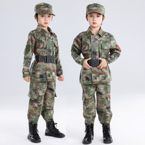 兒童迷彩服套裝男童小學生軍訓幼兒園戶外訓練夏令營新式蛙服