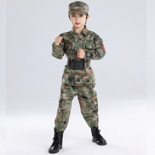 兒童迷彩服套裝男童小學生軍訓幼兒園戶外訓練夏令營新式蛙服