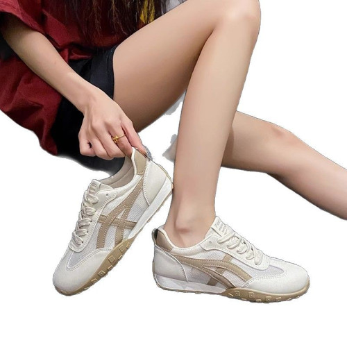阿甘鞋女2025新款夏季薄款網面透氣網鞋百搭小白跑步休閒運動鞋子