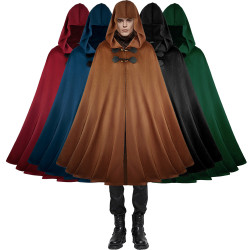 中世紀麂皮絨鬭篷萬聖節復古披風戰鬭戰士角色扮演cosplay服裝