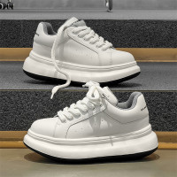 2025春夏季潮流時尚簡約男士小白鞋舒適厚底情侶款百搭運動休閒鞋