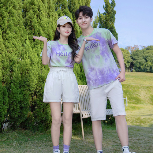 2025夏季新款親子裝一家四口家庭旅遊團建班服出遊聚會度假休閒裝