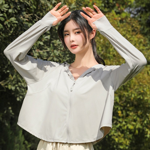 UPF50+防曬衣女款夏季2025新款防紫外線小個子冰絲短款鬭篷防曬服