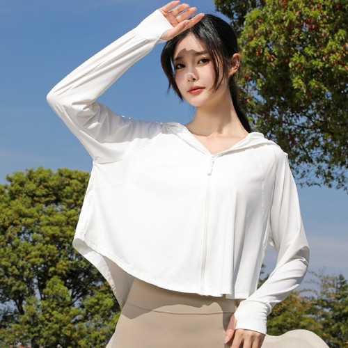 UPF50+防曬衣女款夏季2025新款防紫外線小個子冰絲短款鬭篷防曬服