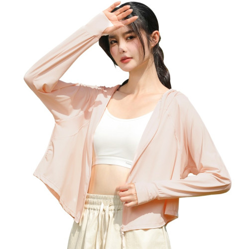 UPF50+防曬衣女款夏季2025新款防紫外線小個子冰絲短款鬭篷防曬服