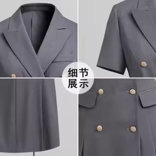 西裝連衣裙女夏2025新款小個子雙排釦職場ol通勤商務正裝高級職業