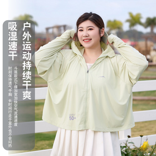 大碼披肩防曬衣女夏季冰絲涼感防曬服透氣披肩鬭篷防蚊蟲防曬外套