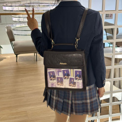 pu雙肩包感包痛包女PU斜背jk製服包日常2023校供新款學院雙肩日系
