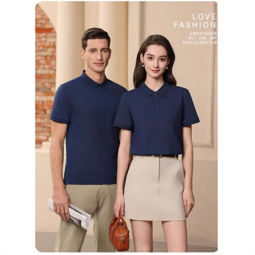 涼感索羅娜翻領短袖工作服t恤衫純棉工衣polo衫字刺綉