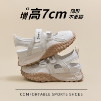 魔術貼內增高德訓鞋女2026夏季新款松糕運動厚底涼鞋輕便休閒鞋女