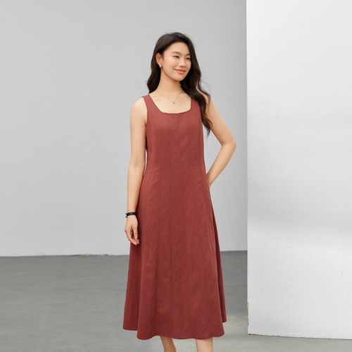 【高級感法式赫本風方領連衣裙】纖莉秀大碼女裝胖mm2025夏裝新款