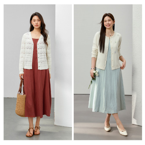 【高級感法式赫本風方領連衣裙】纖莉秀大碼女裝胖mm2025夏裝新款