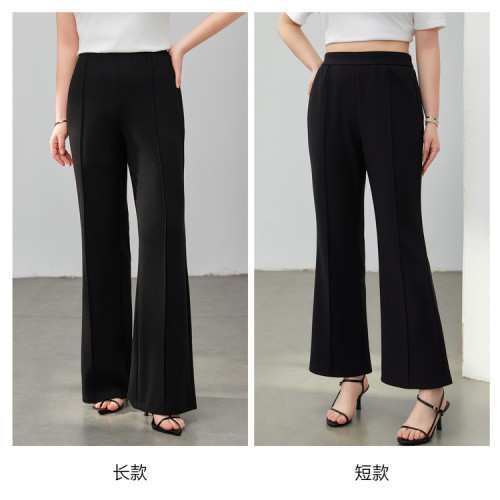 【舒適松緊腰百搭微喇顯瘦褲子】纖莉秀大碼女裝胖mm2025春裝新款
