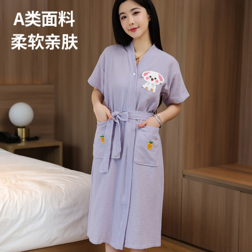 2025新款成人開襟浴袍式浴巾可穿可裹洗澡浴裙純棉全超強吸水速乾