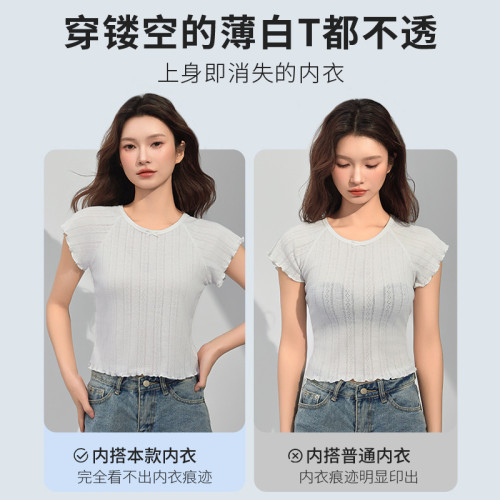 多情貓粉底液內衣女士小胸聚攏顯大隱形膚色不透無痕薄款美背文胸