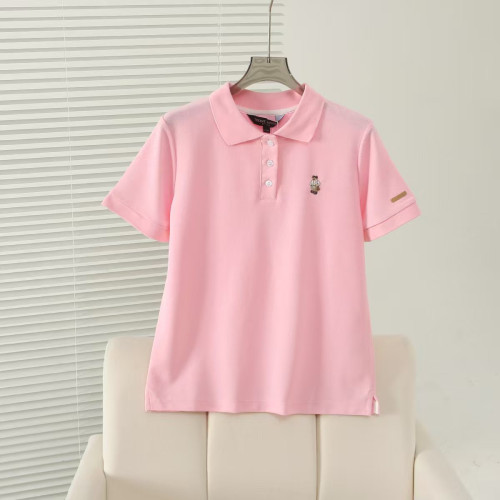 2025夏季新款學院風休閒polo翻領刺綉套頭短袖T恤女TTHW252401E