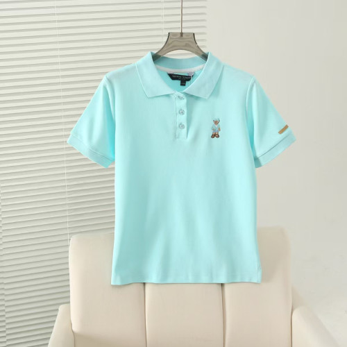 2025夏季新款學院風休閒polo翻領刺綉套頭短袖T恤女TTHW252401E