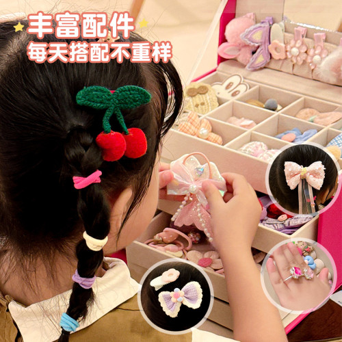 兒童髮飾收納盒小女孩公主首飾盒寶寶頭繩皮筋飾品整理箱生日禮物