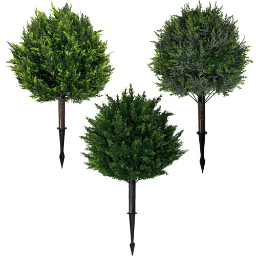  爆款仿真綠植地插小柏樹仿真柏樹盆景黃楊木薰衣草假