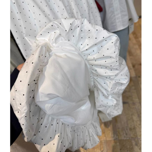 韓版大碼女裝春裝寬松高腰波點蓬蓬半身裙女夏韓系高級感