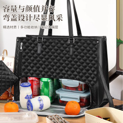 新品2合1手提包午餐包組合包大手提包保溫午餐盒女斜背電腦包