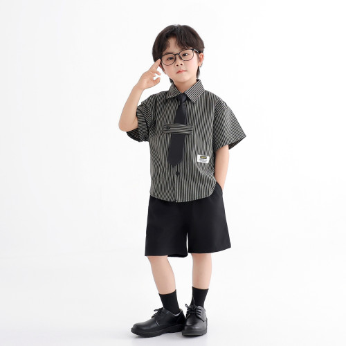 學院風男童西裝套裝2025春款兒童休閒西服痞帥男孩模特走秀演出服
