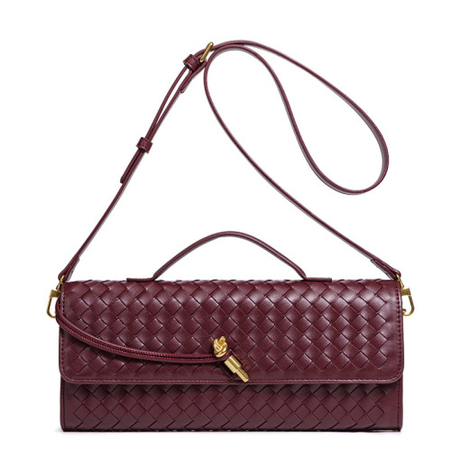 【VIP】爆款小衆編織單肩法棍包橫款手拿包女士斜後後背包