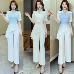 美容師工衣spa足浴技師工作服國風綉花足療製服沐足工裝長褲套裝