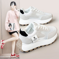 YB2F31新款老爹鞋女2025夏秋季休閒透氣厚底拼色旅遊運動百搭鞋