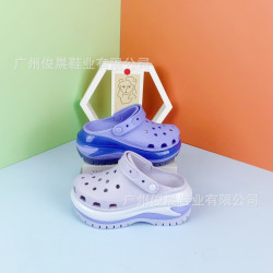 明星同款光輪洞洞鞋增高厚底涼拖鞋高顔值個性百搭戶外防滑包頭鞋