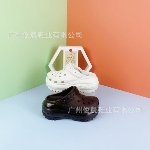 明星同款光輪洞洞鞋增高厚底涼拖鞋高顔值個性百搭戶外防滑包頭鞋