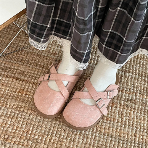 黑色復古包頭厚底防滑拖鞋女款夏外穿2025新款增高百搭半拖勃肯鞋