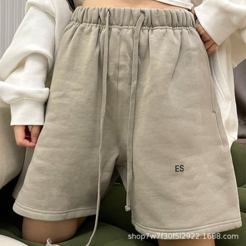 ES棉質休閒復線短褲運動褲情侶高街五分短褲男
