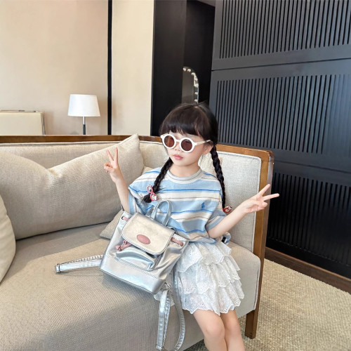 親子裝夏季新款韓版條紋T恤寬松上衣一家三口四口短袖嬰兒爬爬服