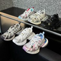 巴家老爹鞋ins超火蜘蛛人綁帶小飛尾休閒運動鞋金屬色厚底女鞋潮