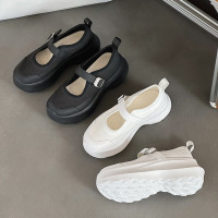 網面透氣厚底增高7CM瑪麗珍鞋女2025夏季新款休閒運動老爹鞋百搭