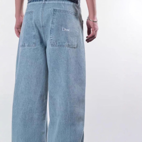 滑板潮Dime BAGGY 直筒潮牌純棉寬松DENIM PANTS刺綉牛仔短褲