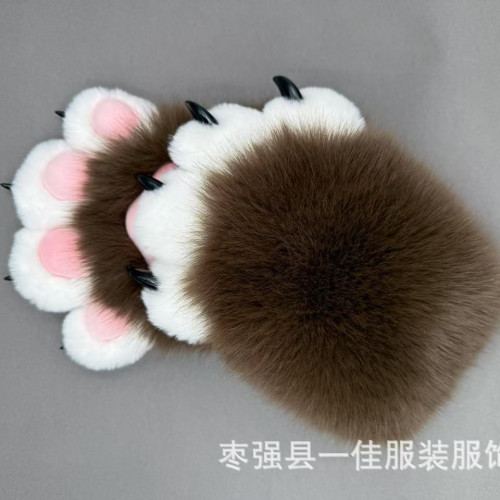福瑞獸 成品獸裝手套 彩色獸爪cosplay手套貓娘指甲吱吱叫現
