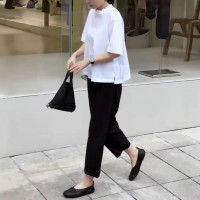 25200大愛美依緣2025夏季新款簡約通勤質感寬松上衣休閒九分褲女