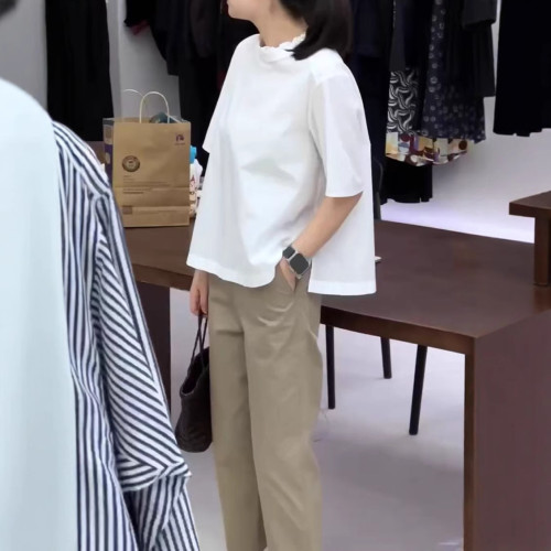 25200大愛美依緣2025夏季新款簡約通勤質感寬松上衣休閒九分褲女