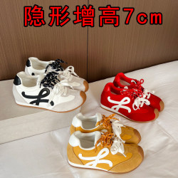 真皮版~蘇茵茵7cm內增高德訓鞋女復古厚底歪頭休閒運動鞋阿甘鞋子