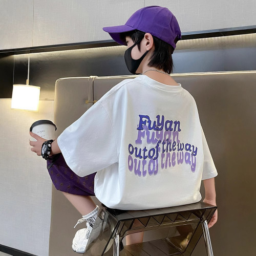 男童休閒寬松套裝2025夏季新款兒童韓版洋氣短袖中大童薄款兩件套