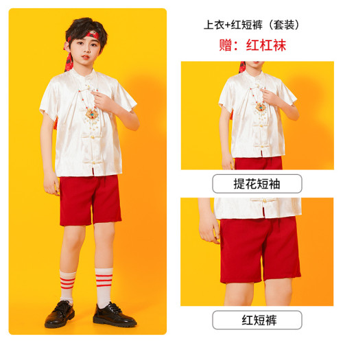 兒童合唱服詩歌朗誦服表演服中小學生大合唱紅歌風演出服班服