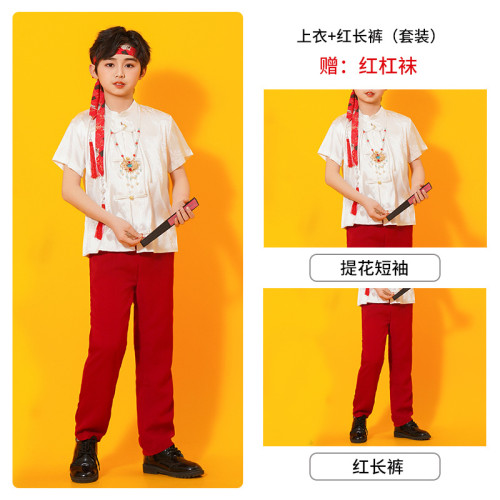 兒童合唱服詩歌朗誦服表演服中小學生大合唱紅歌風演出服班服