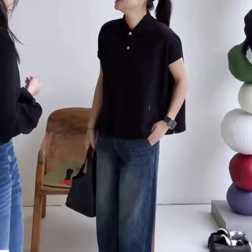 25215大愛美依緣2025夏季新款短袖t恤爆款polo衫寬松牛仔褲時尚女
