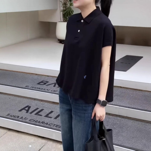 25215大愛美依緣2025夏季新款短袖t恤爆款polo衫寬松牛仔褲時尚女