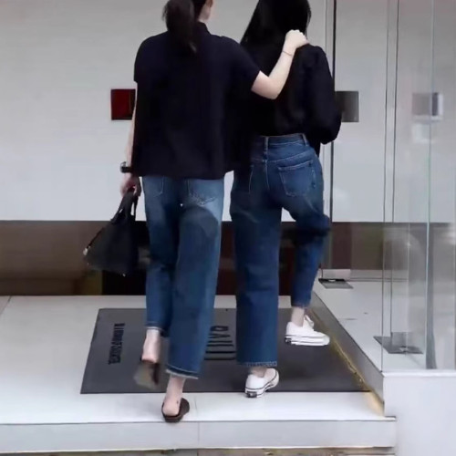 25215大愛美依緣2025夏季新款短袖t恤爆款polo衫寬松牛仔褲時尚女