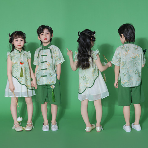 幼兒園園服畢業照兒童校服學院英倫風夏季短袖套裝小學生班服