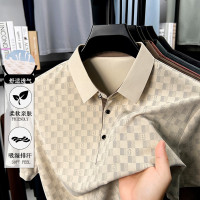 3185畱意2025夏季同款男式Polo衫輕商務數碼印花薄款翻領短袖