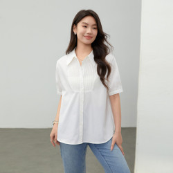 【時尚洋氣通勤氣質翻領百搭襯衫】纖莉秀大碼女裝胖mm2025夏新款